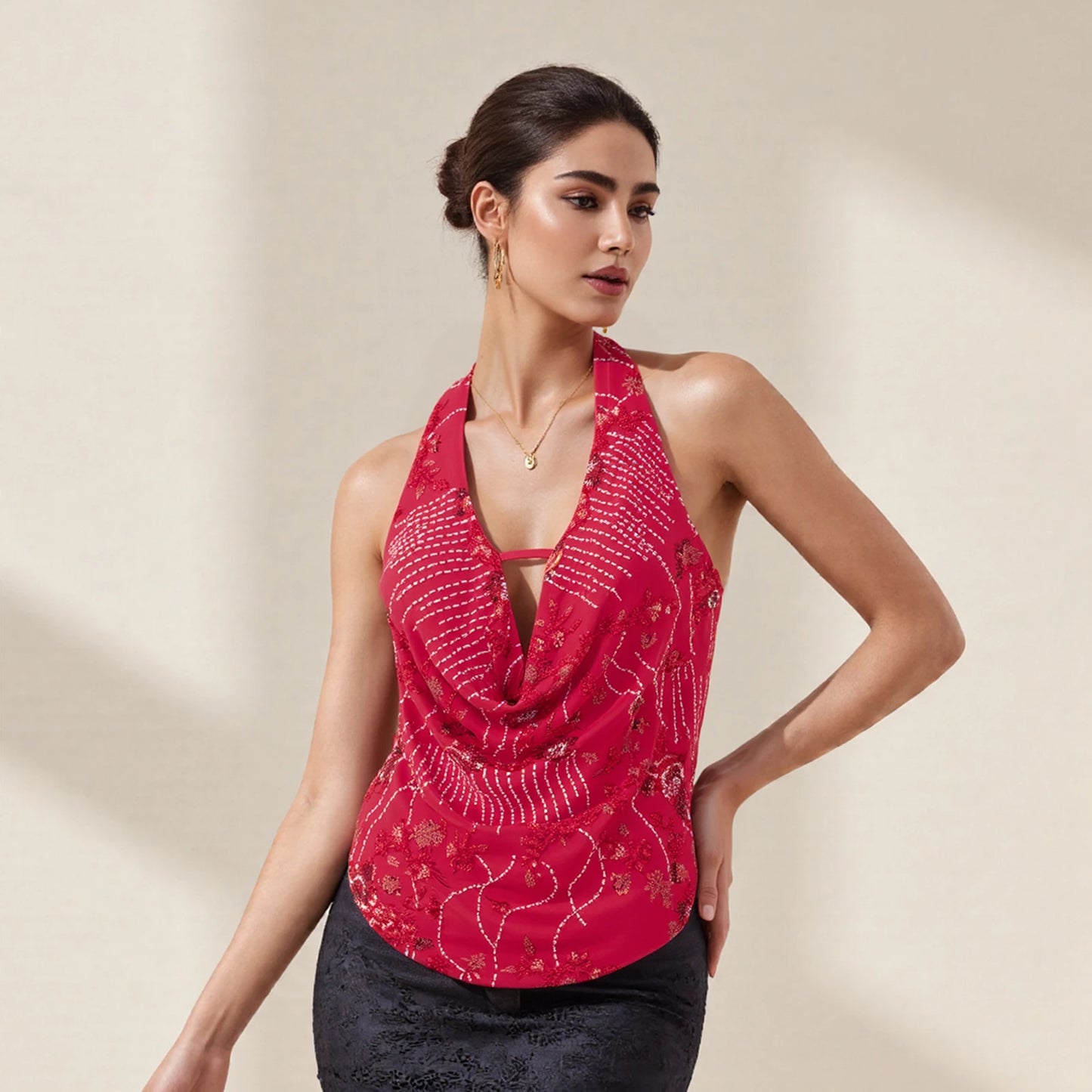 Y2K Sequins Patchwork Tank Top