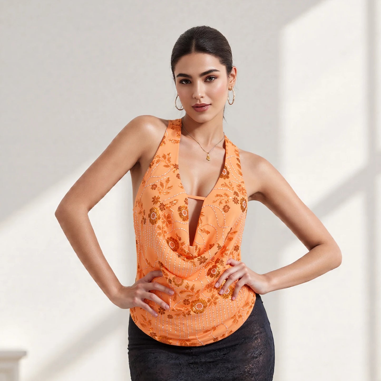 Y2K Sequins Patchwork Tank Top