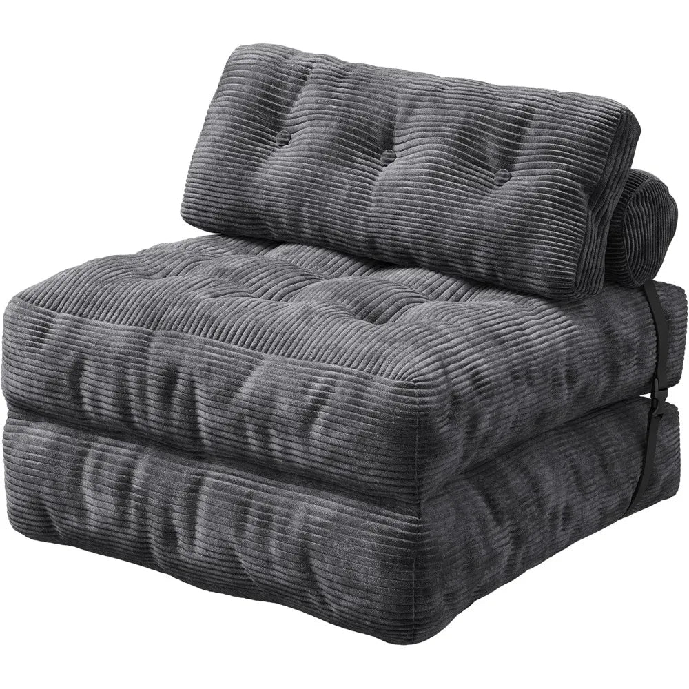 Corduroy Bean Bag Chair with Backrest