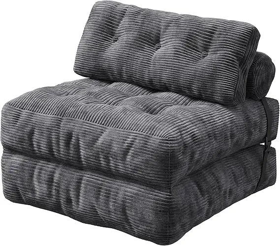 Corduroy Bean Bag Chair with Backrest